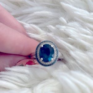 London Blue Topaz Blue and White Diamond